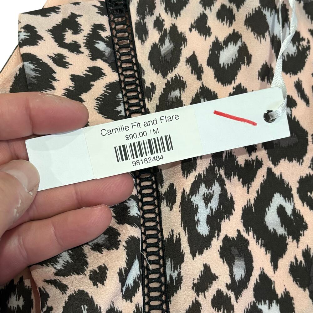 NWT Adelyn Rae Camille Fit and Flare Dress Leopard Cheetah‎ Print Tiered Medium - Picture 6 of 12